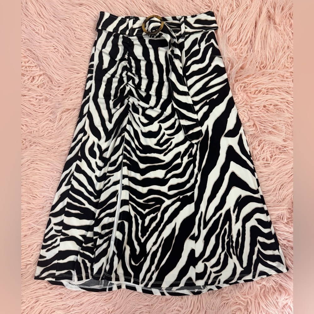 White House Black Market Zebra Print Skirt with slit